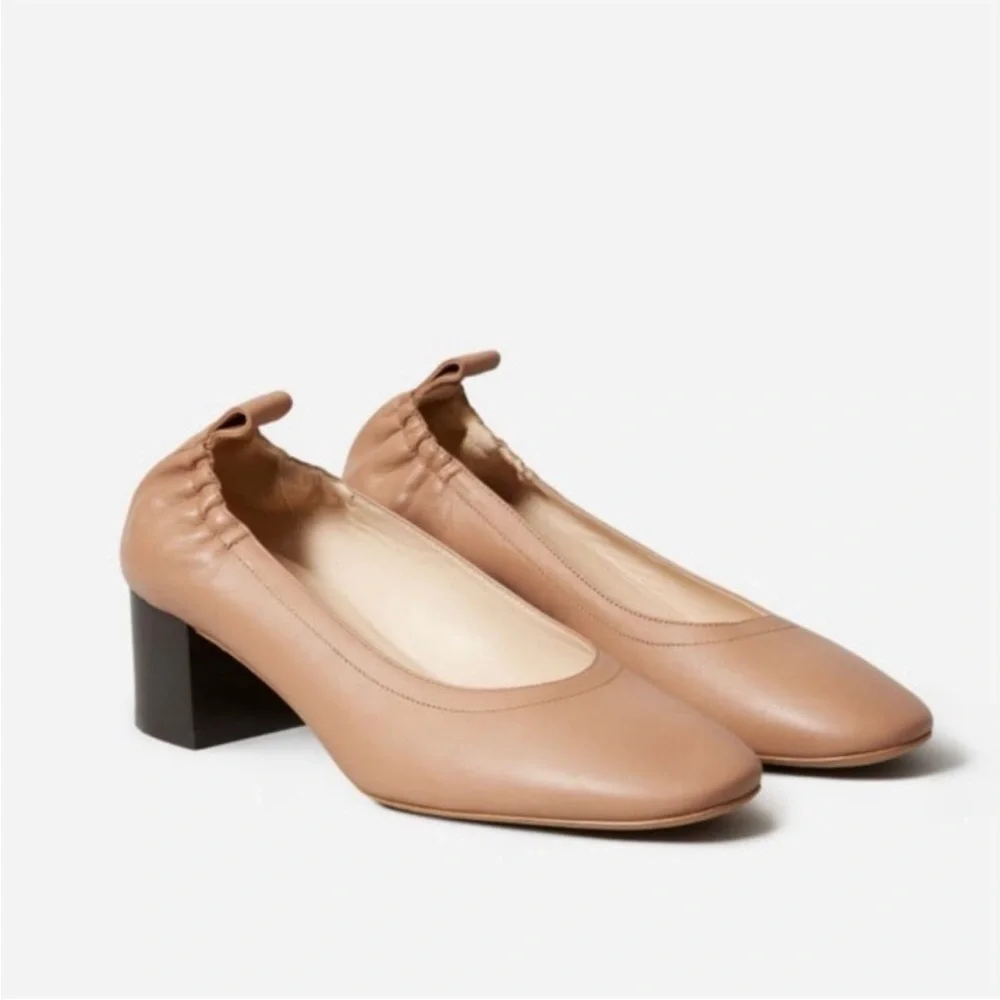 Everlane Tan italian Leather The Day heel